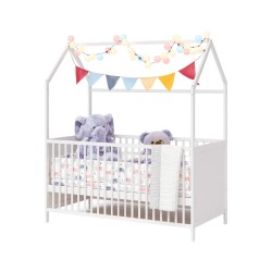 Children's Bed Rebecca Mobili Seben 154,5x142,5x74,5 Pine White Light Brown Scandinavian