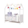 Lit pour Enfants Rebecca Mobili Seben 154,5x142,5x74,5 Pin Blanc Marron Clair Scandinave