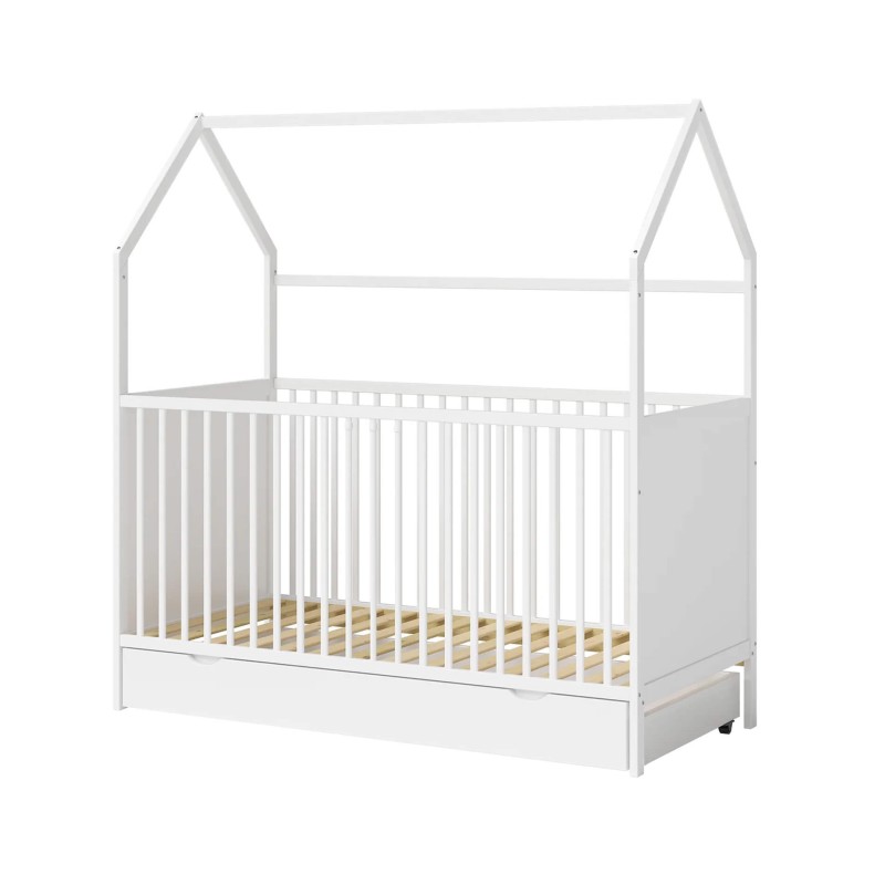 Cama para Crianças Rebecca Mobili Asimina 154,5x142,5x74,5 Pinho Branco Marrom Claro Escandinavo