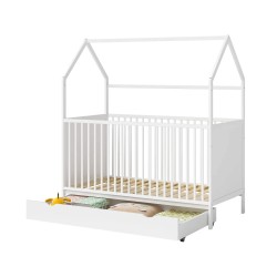 Cama para Crianças Rebecca Mobili Asimina 154,5x142,5x74,5 Pinho Branco Marrom Claro Escandinavo