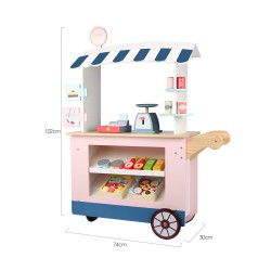 Gioco Bancarella Supermercato per Bambini Rebecca Mobili Goiaba Dai 3 anni Legno Multicolore 102x74x30