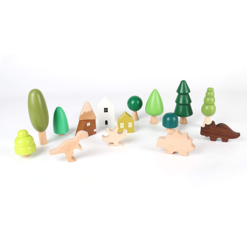 Gioco Set Foresta e Dinosauri per Bambini Rebecca Mobili Kunzea Dai 3 anni Legno Multicolore