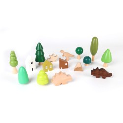 Gioco Set Foresta e Dinosauri per Bambini Rebecca Mobili Kunzea Dai 3 anni Legno Multicolore