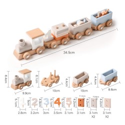 Jogo Trem Montessori para Crianças Rebecca Mobili Tiris A partir de 3 anos Madeira Multicolorido