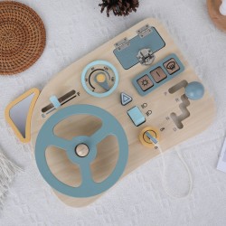 Children's Steering Wheel with Dashboard Toy Rebecca Mobili Sobya From 3 years Wood Multicolor 4,5x28x20