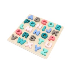 Gioco Puzzle Lettere Alfabeto per Bambini Rebecca Mobili Jambo Dai 3 anni Legno Multicolore 2,5x30x30