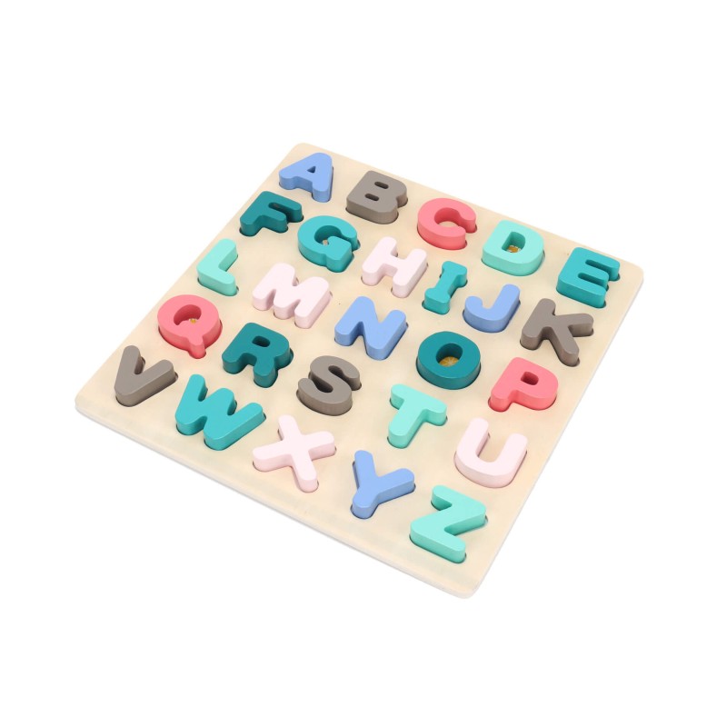 Gioco Puzzle Lettere Alfabeto per Bambini Rebecca Mobili Jambo Dai 3 anni Legno Multicolore 2,5x30x30