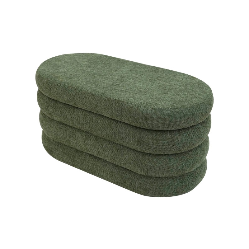 Pouf Contenitore Rebecca Mobili Zeytin 38x76x38 Tessuto Poliestere MDF Verde Scuro Moderno