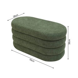 Pouf avec rangement Rebecca Mobili Zeytin 38x76x38 Tissu Polyester MDF Vert Foncé Moderne