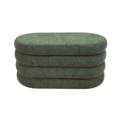 Storage Ottoman Rebecca Mobili Zeytin 38x76x38 Polyester Fabric MDF Dark Green Modern