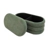 Pouf Contenitore Rebecca Mobili Zeytin 38x76x38 Tessuto Poliestere MDF Verde Scuro Moderno