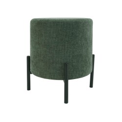 Pouf Rebecca Mobili Daikon 43,5x38x38 Tessuto Poliestere Acciaio Verde Scuro Nero Moderno