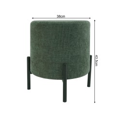 Hocker Rebecca Mobili Daikon 43,5x38x38 Polyestergewebe Stahl Dunkelgrün Schwarz Modern