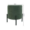 Ottoman Rebecca Mobili Daikon 43,5x38x38 Polyester Fabric Steel Dark Green Black Modern