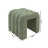 Hocker Rebecca Mobili Bamya 40x38x40 Polyestergewebe MDF Dunkelgrün Modern SET 2 Stück