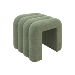 Pouf Rebecca Mobili Bamya 40x38x40 Tissu Polyester MDF Vert Foncé Moderne ENSEMBLE 2 pcs