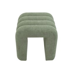 Pouf Rebecca Mobili Bamya 40x38x40 Tessuto Poliestere MDF Verde Scuro Moderno SET 2 pezzi