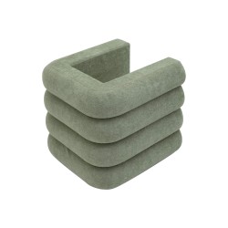 Hocker Rebecca Mobili Bamya 40x38x40 Polyestergewebe MDF Dunkelgrün Modern SET 2 Stück