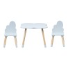 Tavolino e 2 Sedie per Bambini Rebecca Mobili Sitka 44x60x60 MDF Legno Celeste Marrone Scandinavo SET 3 pezzi