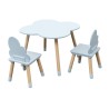 Table et 2 chaises pour enfants Rebecca Mobili Sitka 44x60x60 MDF Bois Bleu ciel Marron Scandinave ENSEMBLE 3 pcs