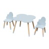 Table et 2 chaises pour enfants Rebecca Mobili Sitka 44x60x60 MDF Bois Bleu ciel Marron Scandinave ENSEMBLE 3 pcs