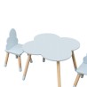 Table and 2 Chairs for Kids Rebecca Mobili Sitka 44x60x60 MDF Wood Light blue Brown Scandinavian SET 3 pcs