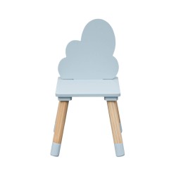 Table et 2 chaises pour enfants Rebecca Mobili Sitka 44x60x60 MDF Bois Bleu ciel Marron Scandinave ENSEMBLE 3 pcs