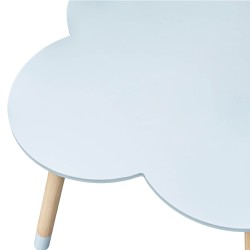 Tavolino e 2 Sedie per Bambini Rebecca Mobili Sitka 44x60x60 MDF Legno Celeste Marrone Scandinavo SET 3 pezzi