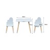 Table et 2 chaises pour enfants Rebecca Mobili Sitka 44x60x60 MDF Bois Bleu ciel Marron Scandinave ENSEMBLE 3 pcs