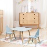 Tafel en 2 Stoelen voor Kinderen Rebecca Mobili Sitka 44x60x60 MDF Hout Lichtblauw Bruin Scandinavisch SET 3 stk