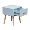 Comodino Rebecca Mobili Tazart 44x35x35 MDF Legno Celeste Marrone Scandinavo