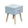 Comodino Rebecca Mobili Tazart 44x35x35 MDF Legno Celeste Marrone Scandinavo