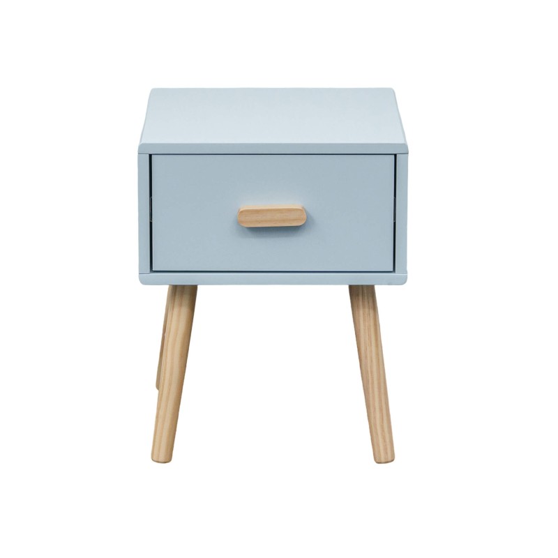 Nightstand Rebecca Mobili Tazart 44x35x35 MDF Wood Light blue Brown Scandinavian