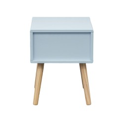 Comodino Rebecca Mobili Tazart 44x35x35 MDF Legno Celeste Marrone Scandinavo