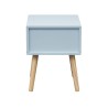 Comodino Rebecca Mobili Tazart 44x35x35 MDF Legno Celeste Marrone Scandinavo