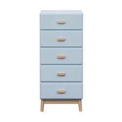 Commode Rebecca Mobili Kuro 115x50x40 MDF Bois Bleu ciel Marron Scandinave