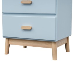 Commode Rebecca Mobili Kuro 115x50x40 MDF Bois Bleu ciel Marron Scandinave