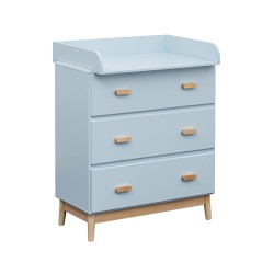 Changing Table Rebecca Mobili Deble 100x80x42 MDF Wood Light blue Brown Scandinavian