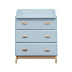 Changing Table Rebecca Mobili Deble 100x80x42 MDF Wood Light blue Brown Scandinavian