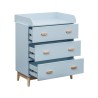 Changing Table Rebecca Mobili Deble 100x80x42 MDF Wood Light blue Brown Scandinavian