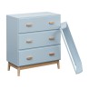 Changing Table Rebecca Mobili Deble 100x80x42 MDF Wood Light blue Brown Scandinavian