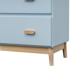 Commode Rebecca Mobili Deble 100x80x42 MDF Hout Lichtblauw Bruin Scandinavisch