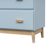 Changing Table Rebecca Mobili Deble 100x80x42 MDF Wood Light blue Brown Scandinavian