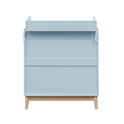 Commode Rebecca Mobili Deble 100x80x42 MDF Hout Lichtblauw Bruin Scandinavisch