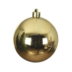 Palline per Albero di Natale Rebecca Mobili Shamel Ø 6/8/10 Plastica Giallo Dorato SET 26 pz