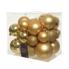 Palline per Albero di Natale Rebecca Mobili Shamel Ø 6/8/10 Plastica Giallo Dorato SET 26 pz