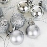 Palline per Albero di Natale Rebecca Mobili Hanzal Ø 6/8/10 Plastica Grigio Argento SET 26 pz