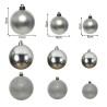 Palline per Albero di Natale Rebecca Mobili Hanzal Ø 6/8/10 Plastica Grigio Argento SET 26 pz