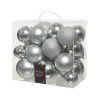 Palline per Albero di Natale Rebecca Mobili Hanzal Ø 6/8/10 Plastica Grigio Argento SET 26 pz