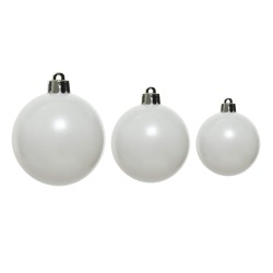 Palline per Albero Rebecca Mobili Ekop Ø 4/6/10 Plastica Bianco SET 32 pz